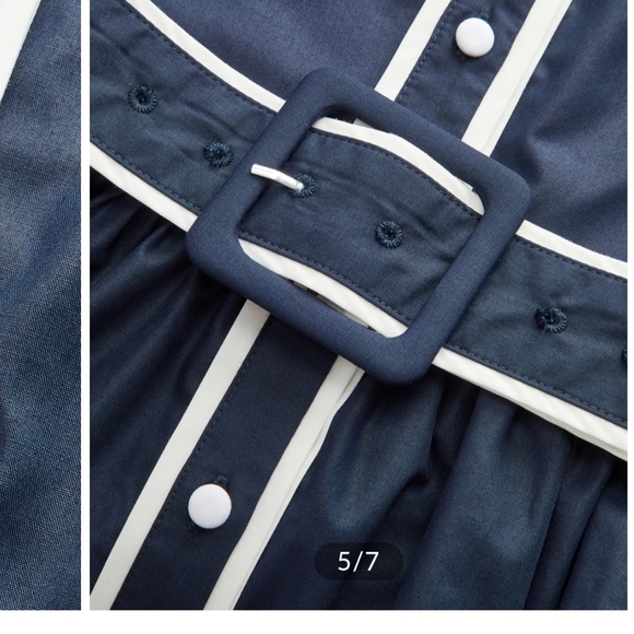 Commense Navy and White Midi Dress - Picture 5 of 6